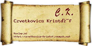 Czvetkovics Kristóf névjegykártya