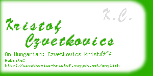 kristof czvetkovics business card